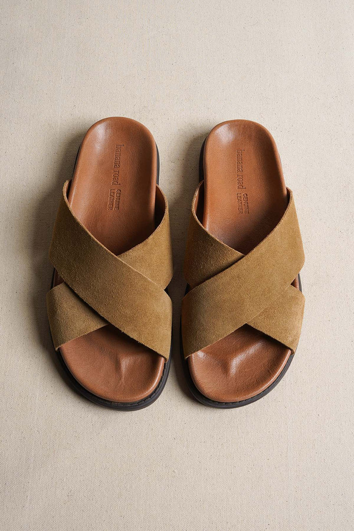 SAND NOMAD LEATHER SLIDES