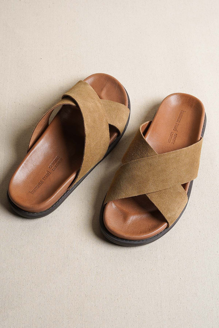 SAND NOMAD LEATHER SLIDES