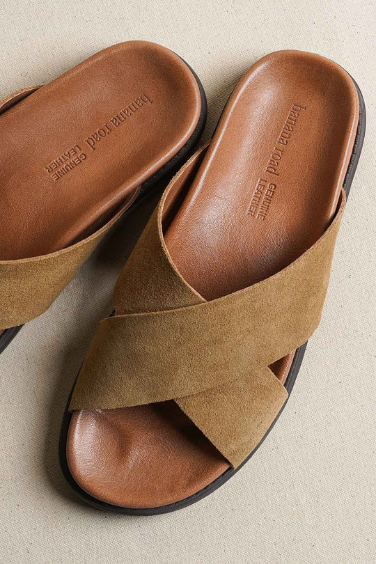 SAND NOMAD LEATHER SLIDES