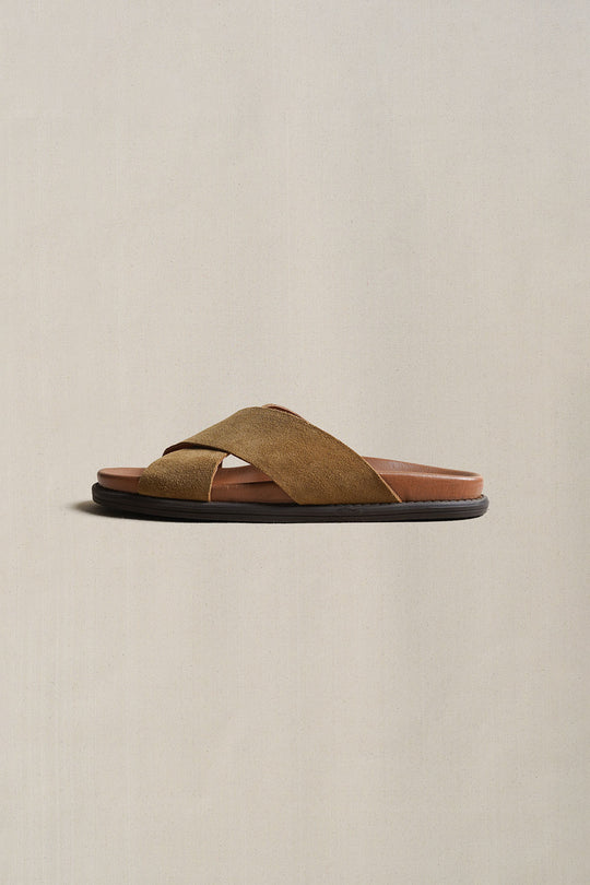 SAND NOMAD LEATHER SLIDES