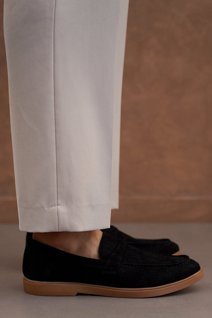 BLACK SUEDE LEATHER LOAFERS