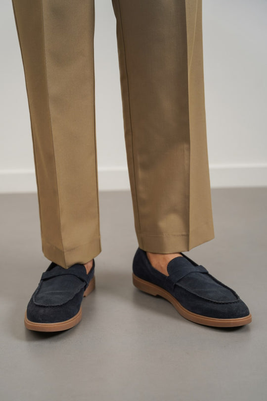 NAVY SUEDE LEATHER LOAFERS