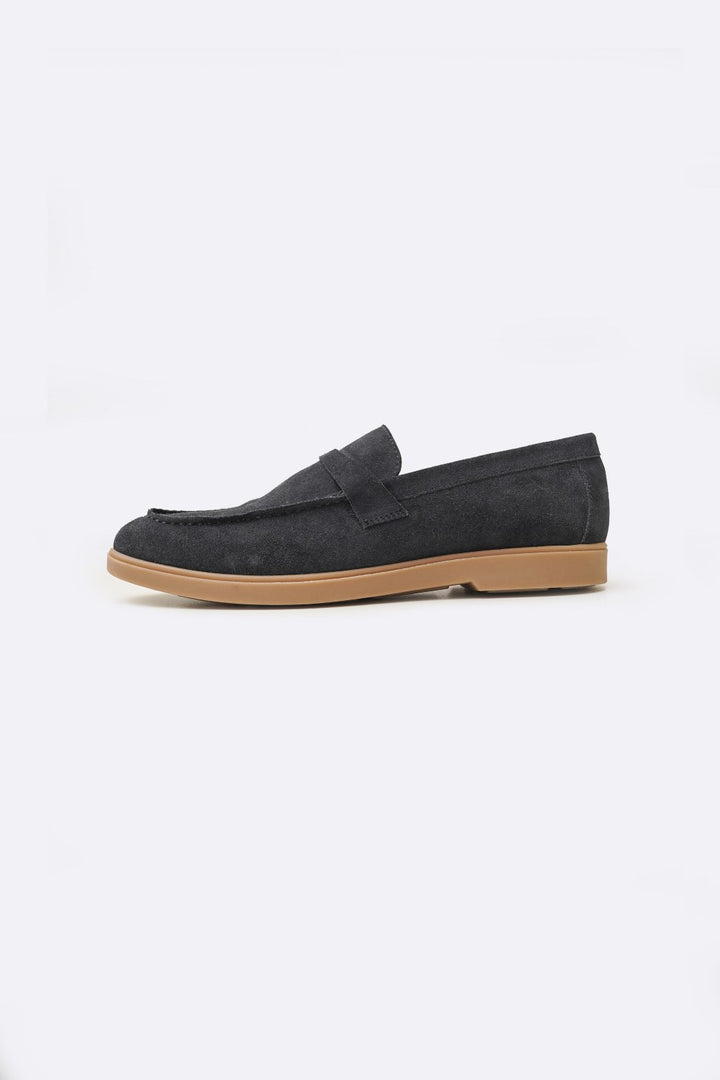 NAVY SUEDE LEATHER LOAFERS