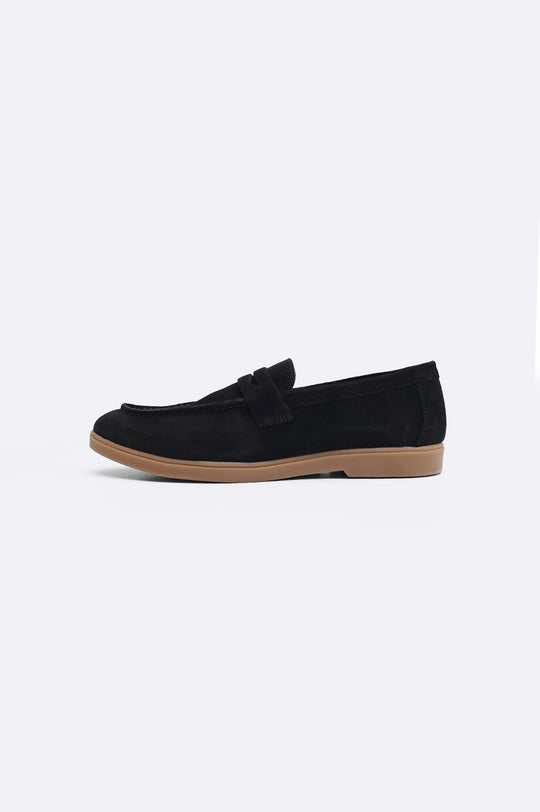 BLACK SUEDE LEATHER LOAFERS