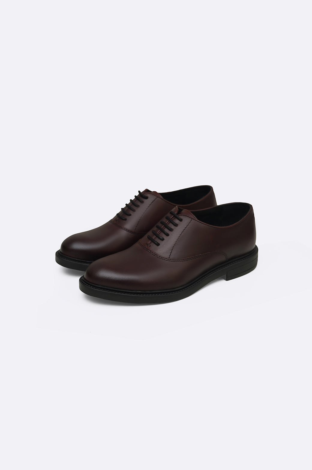 BURGUNDY LEATHER OXFORD SHOES