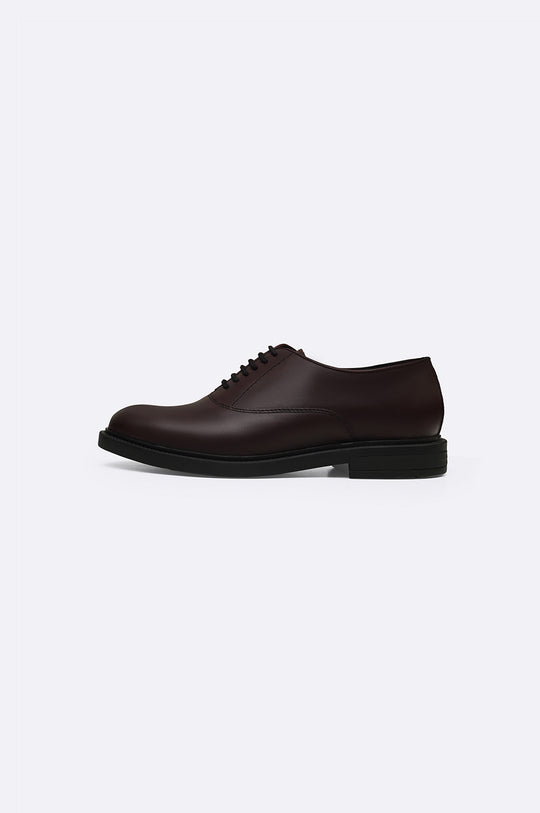 BURGUNDY LEATHER OXFORD SHOES