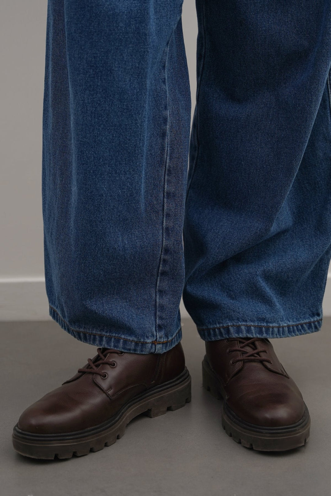 DARK BROWN CHUNKY LEATHER BIKER BOOTS