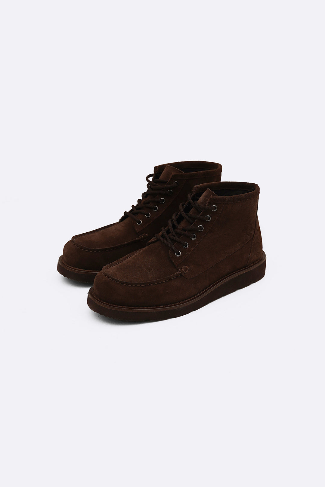 DARK BROWN SUEDE HIGH-ANKLE BOOT