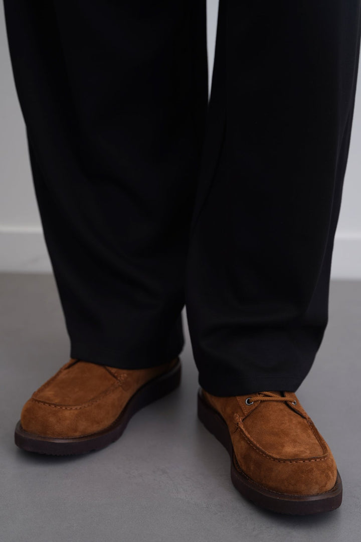 BROWN SUEDE HIGH-ANKLE BOOT