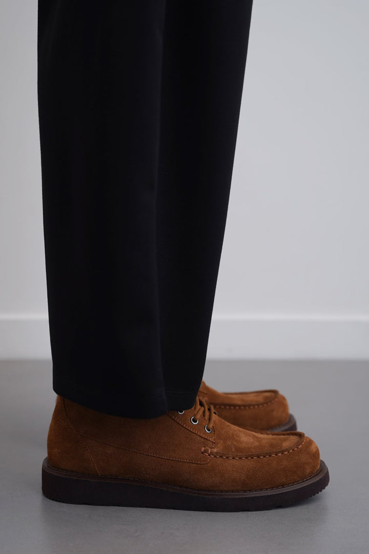 BROWN SUEDE HIGH-ANKLE BOOT