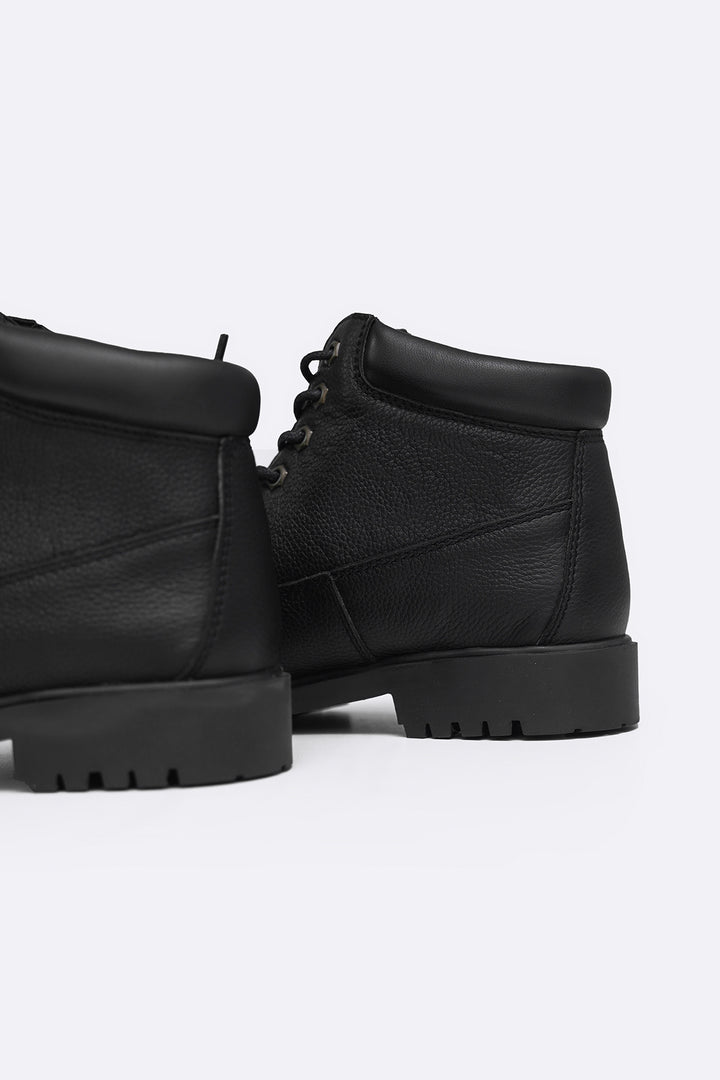 BLACK TITAN LEATHER BOOT