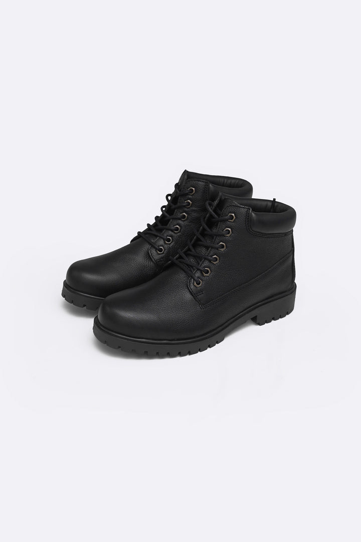 BLACK TITAN LEATHER BOOT