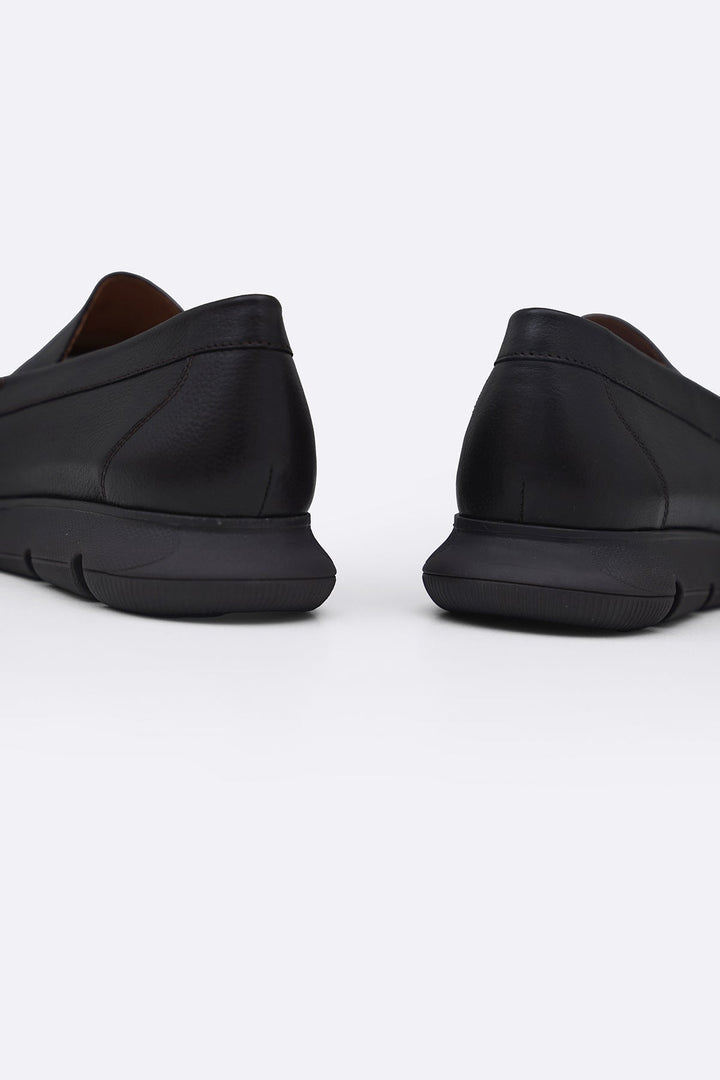 DARK BROWN AIR-SOLE LEATHER LOAFERS