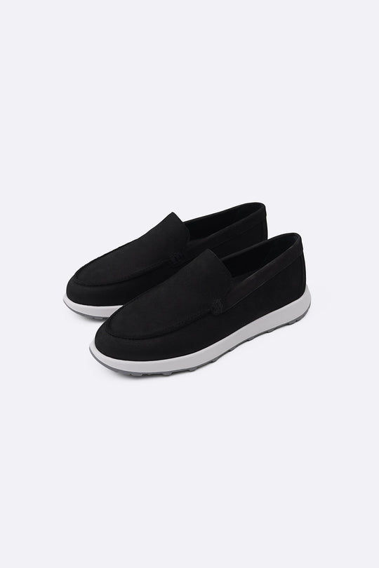 BLACK AIR LEATHER LOAFERS