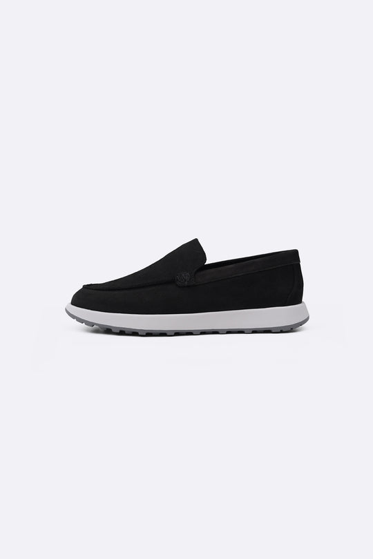 BLACK AIR LEATHER LOAFERS