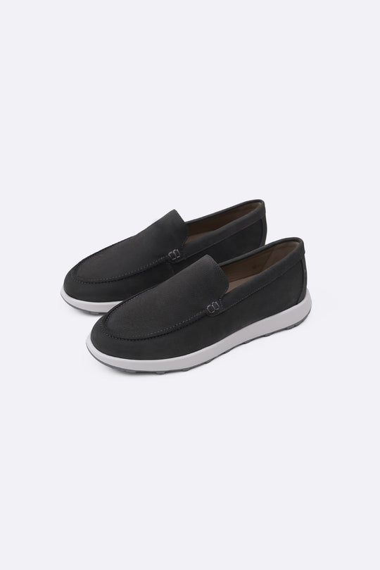 DARK GREY AIR LEATHER LOAFERS