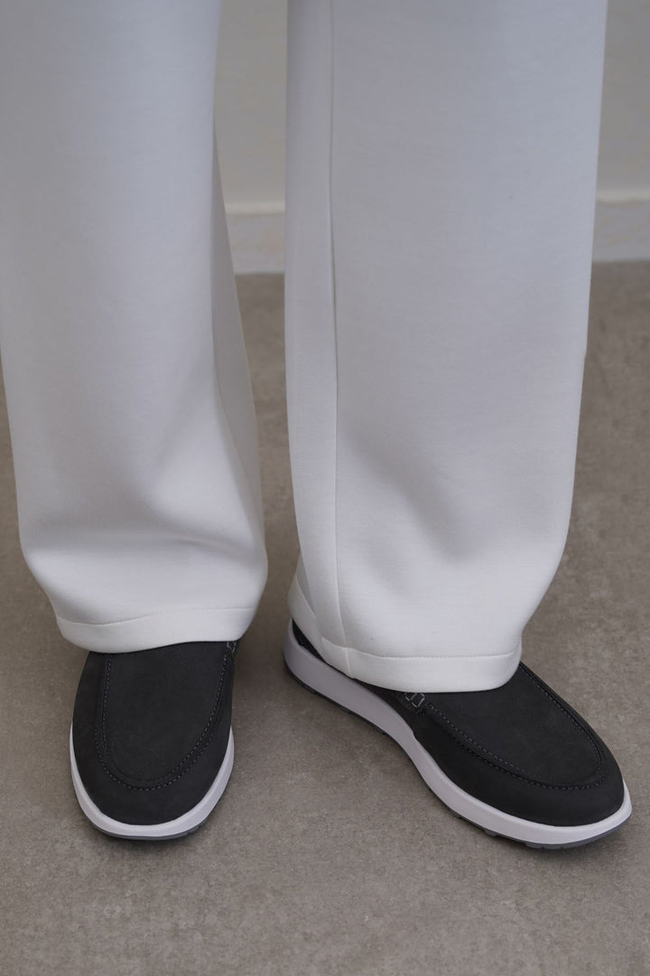 DARK GREY AIR LEATHER LOAFERS