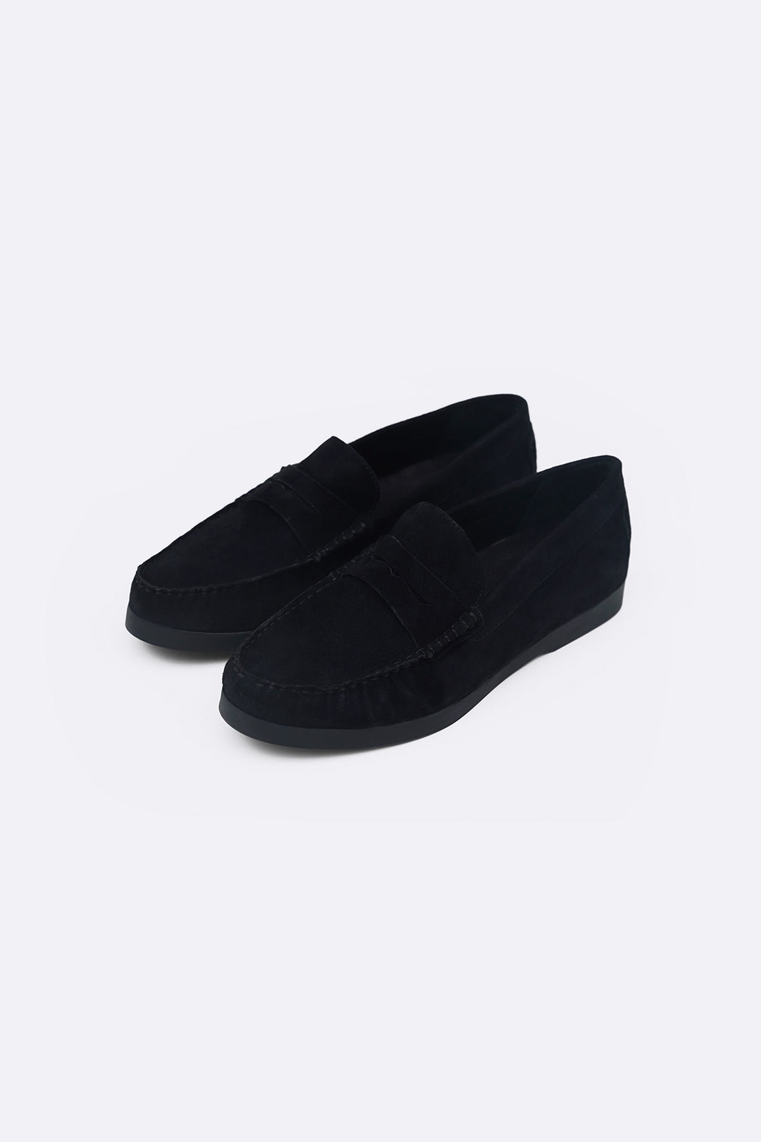 BLACK GOAT SUEDE LEATHER LOAFERS