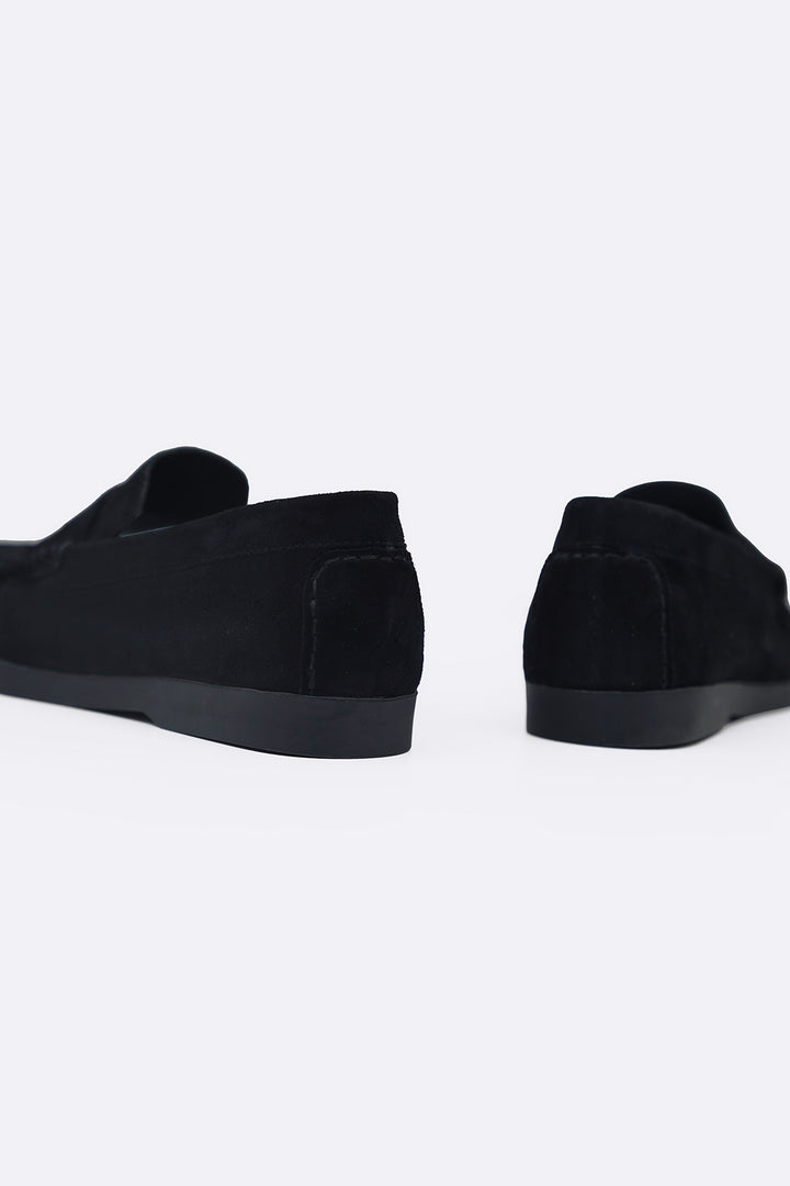 BLACK GOAT SUEDE LEATHER LOAFERS