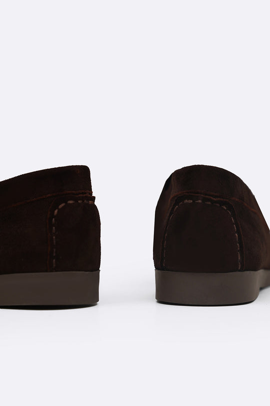 COFFEE GOAT SUEDE LEATHER LOAFERS