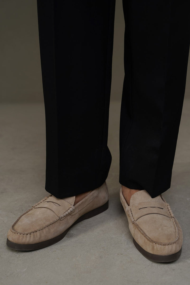 SAND GOAT SUEDE LEATHER LOAFERS