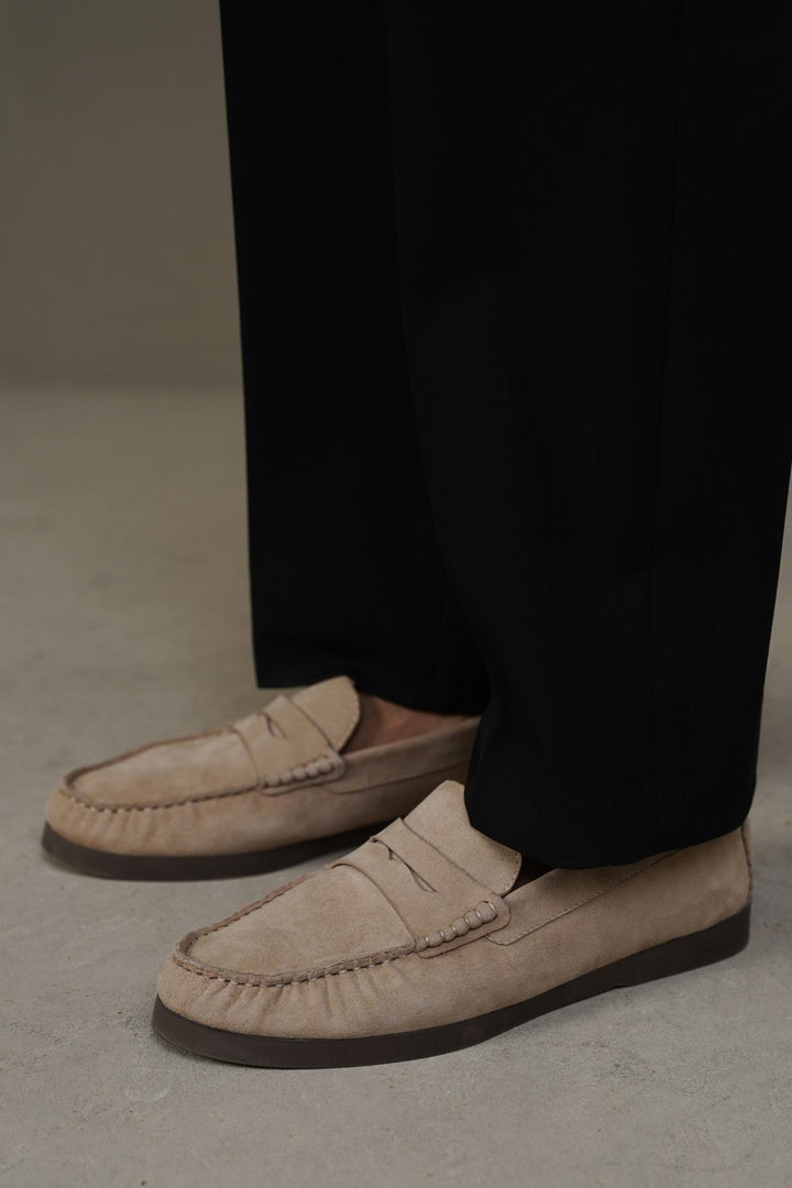 SAND GOAT SUEDE LEATHER LOAFERS