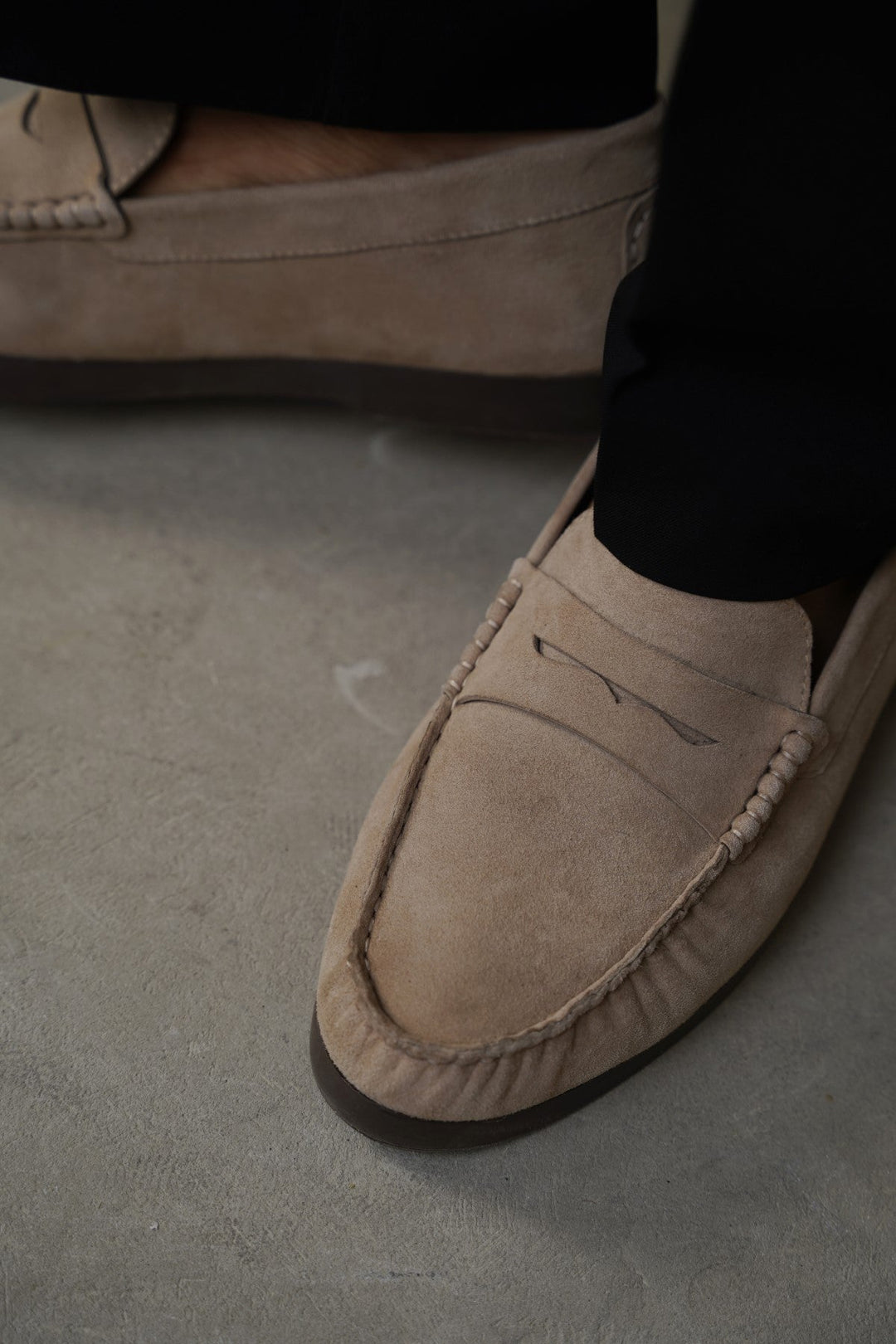 SAND GOAT SUEDE LEATHER LOAFERS