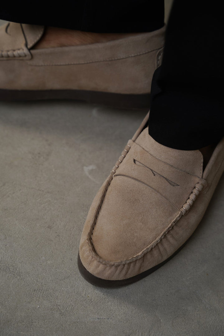 SAND GOAT SUEDE LEATHER LOAFERS