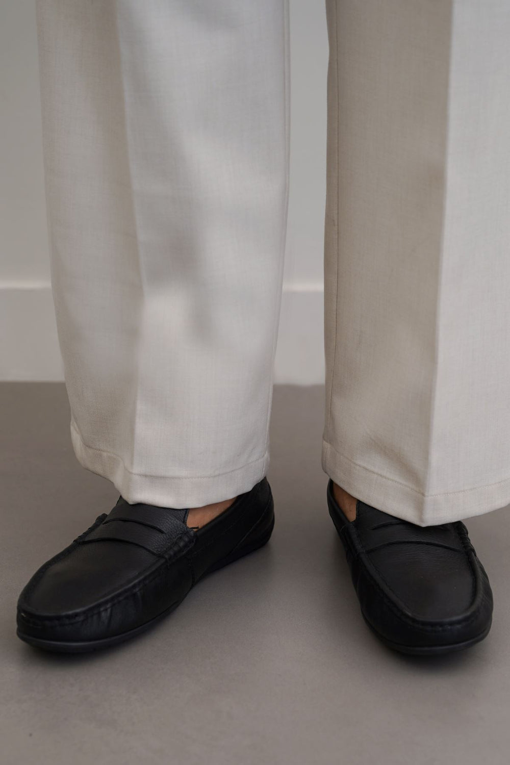 BLACK COMFORT REAL LEATHER MOCCASIN