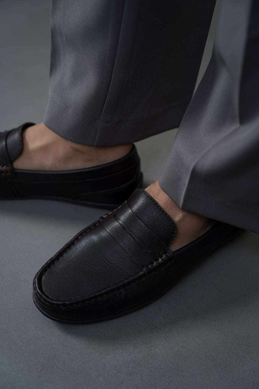 DARK BROWN COMFORT REAL LEATHER MOCCASIN