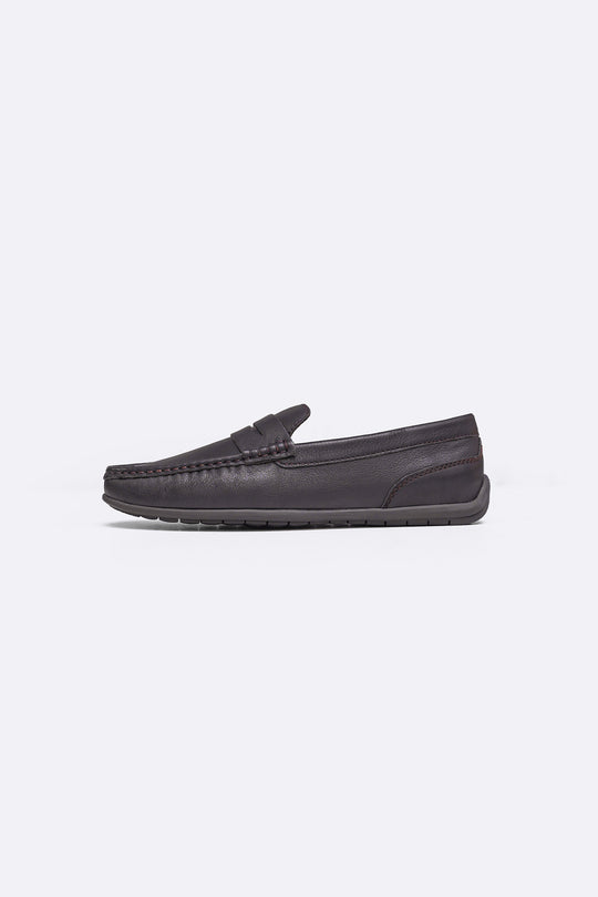 DARK BROWN COMFORT REAL LEATHER MOCCASIN