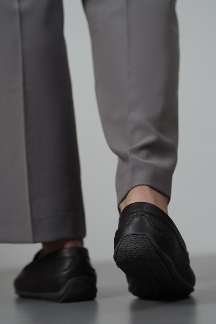 DARK BROWN COMFORT REAL LEATHER MOCCASIN