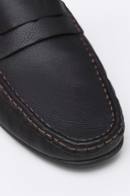 DARK BROWN COMFORT REAL LEATHER MOCCASIN