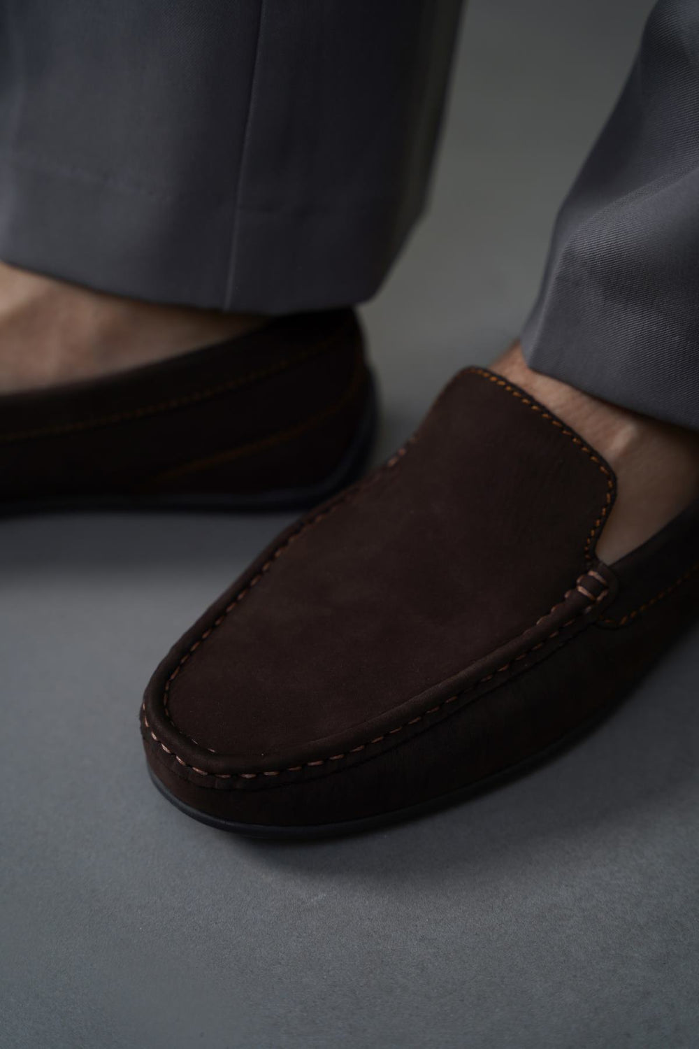 DARK BROWN COMFORT REAL LEATHER MOCCASIN