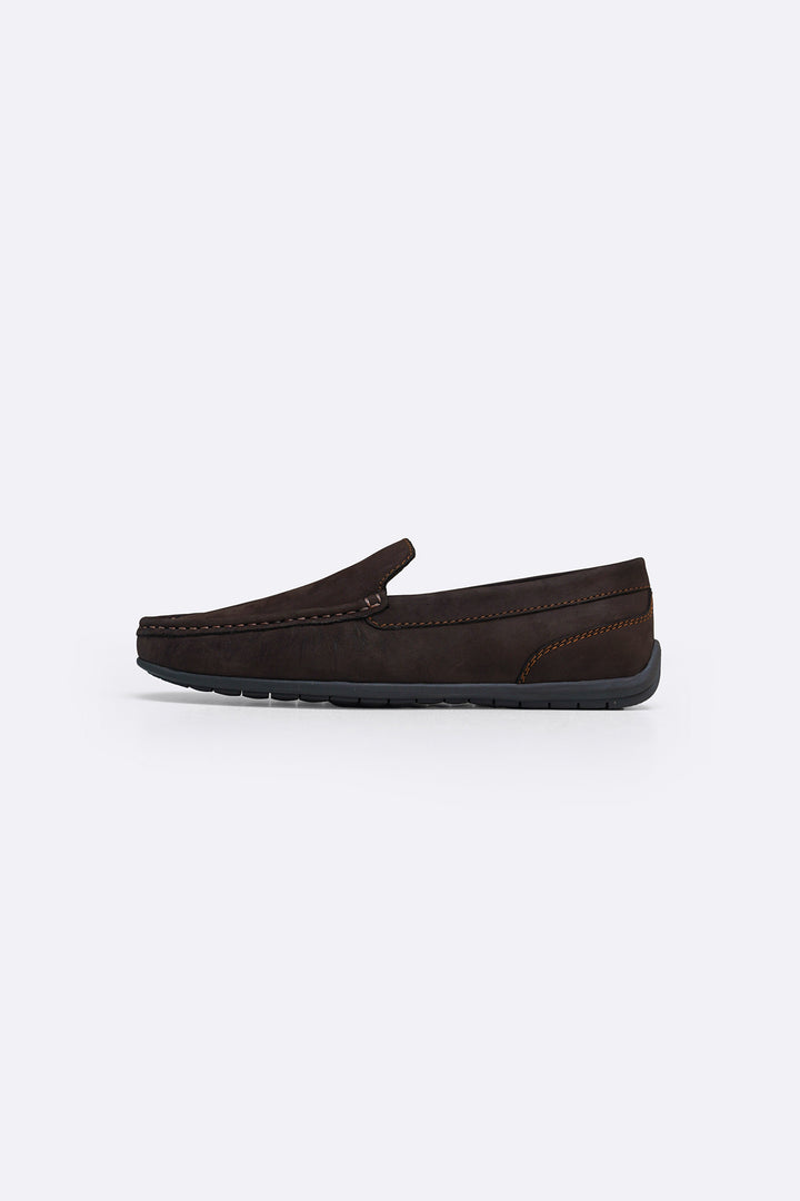 DARK BROWN COMFORT REAL LEATHER MOCCASIN