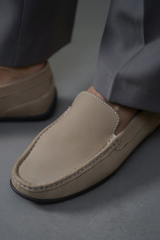 SAND COMFORT REAL LEATHER MOCCASIN