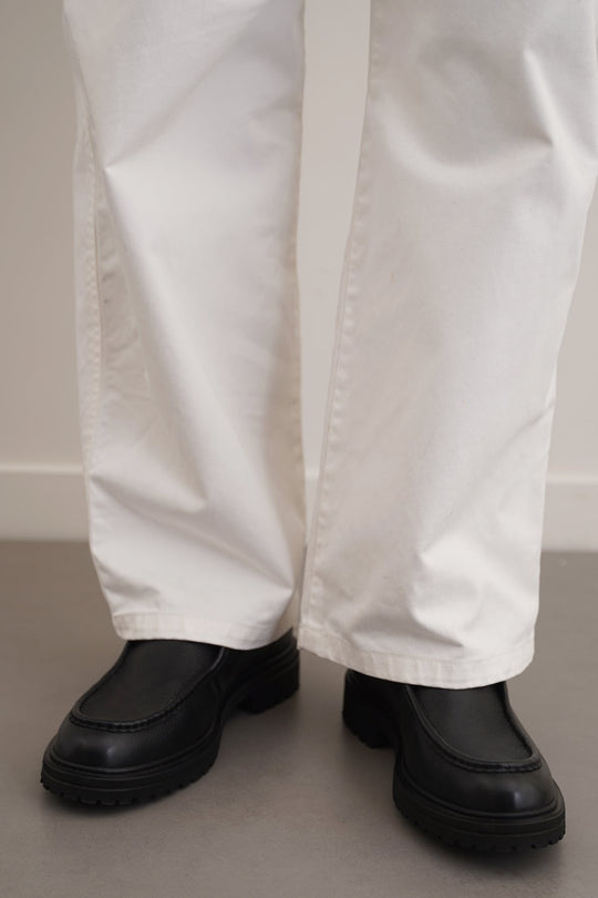 LEATHER MOC-TOE SHOES