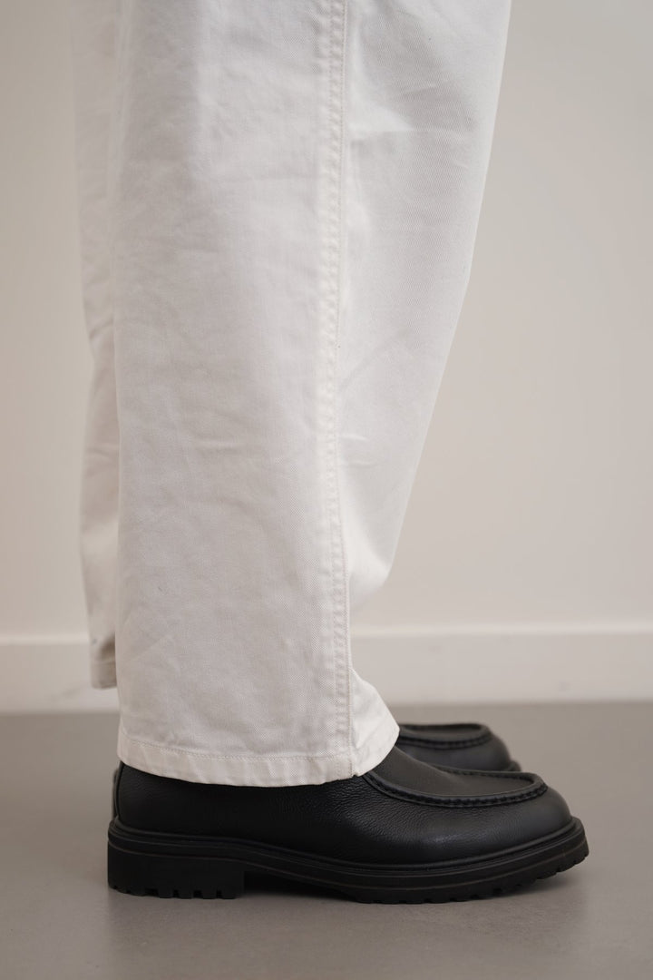 LEATHER MOC-TOE SHOES