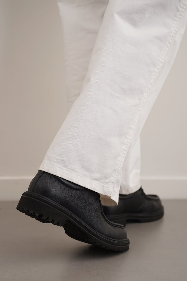 LEATHER MOC-TOE SHOES