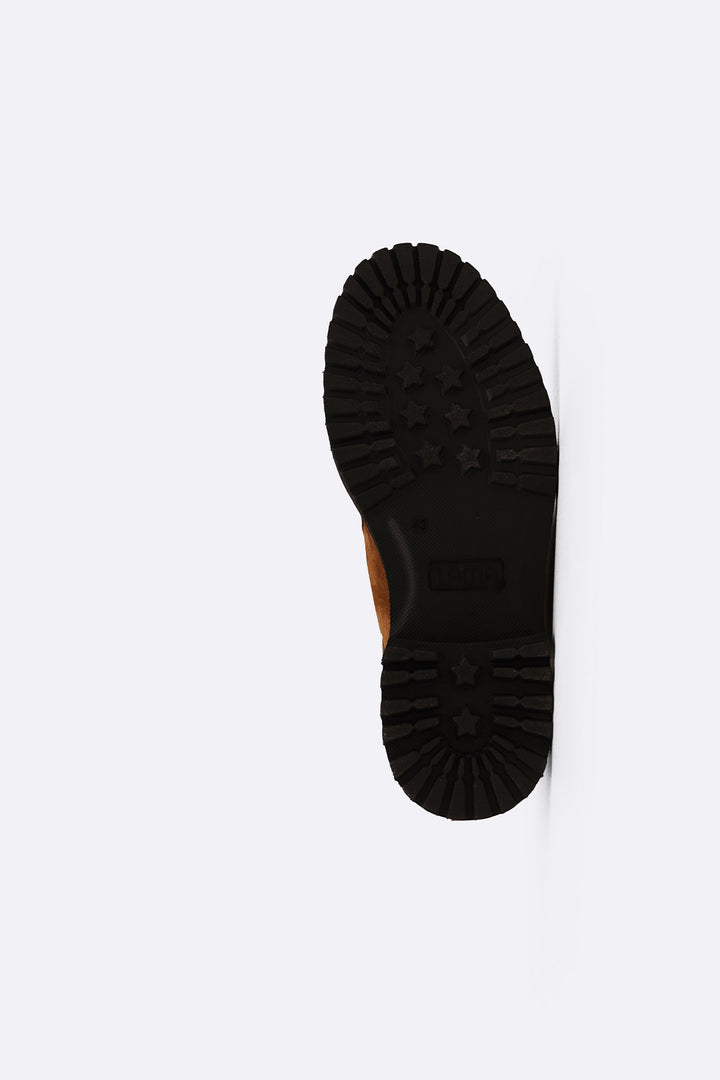 LEATHER MOC-TOE SHOES