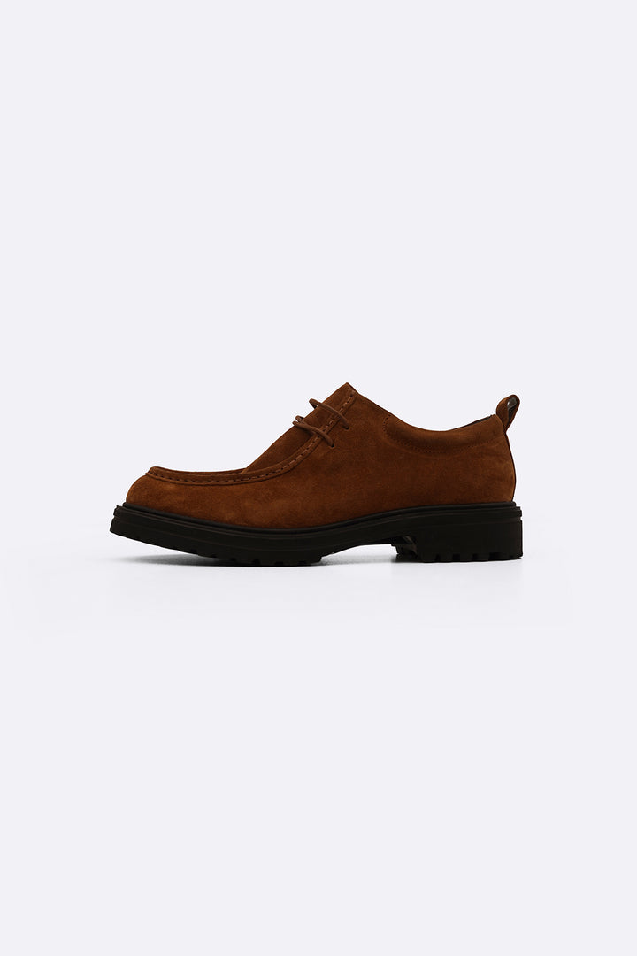 LEATHER MOC-TOE SHOES