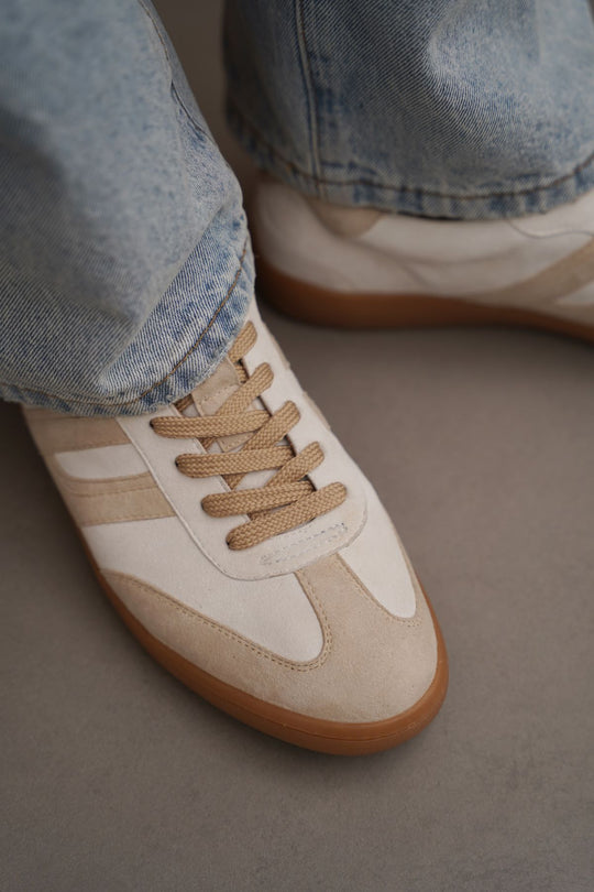BEIGE STREET LEATHER SNEAKERS