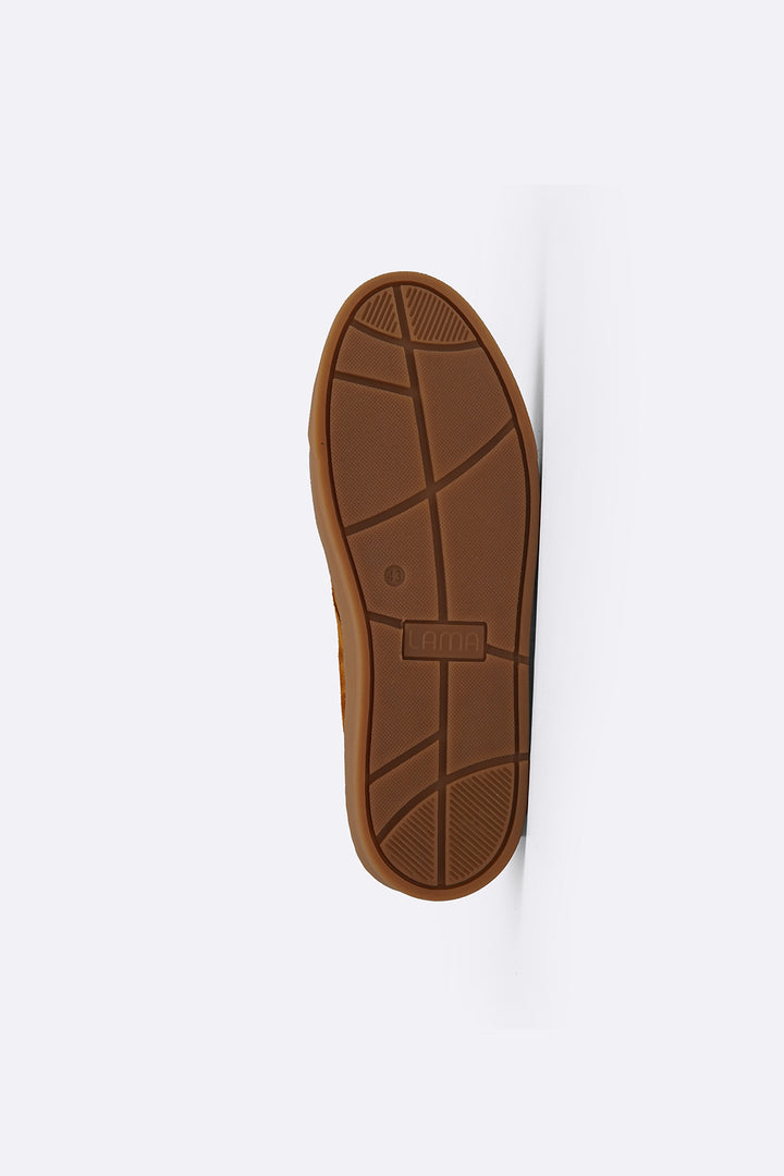 BROWN LOW-TOP LEATHER SNEAKERS
