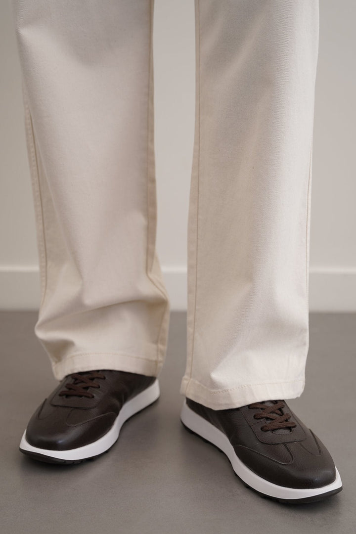 COFFEE AIR LEATHER SNEAKERS