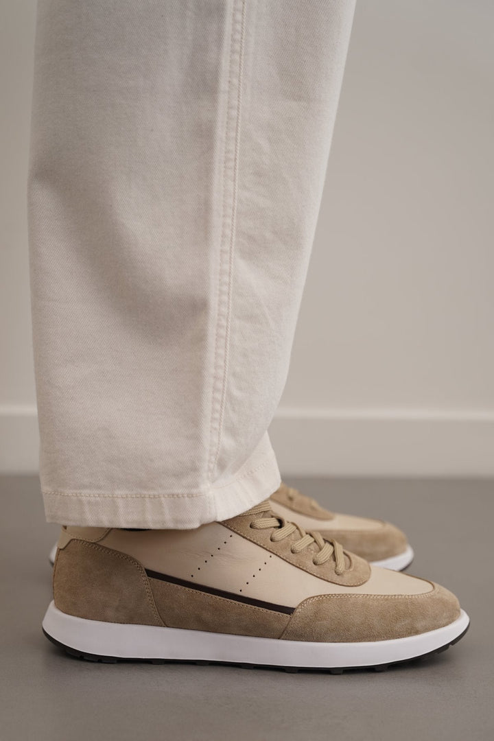 TAUPE AIR LEATHER SNEAKERS