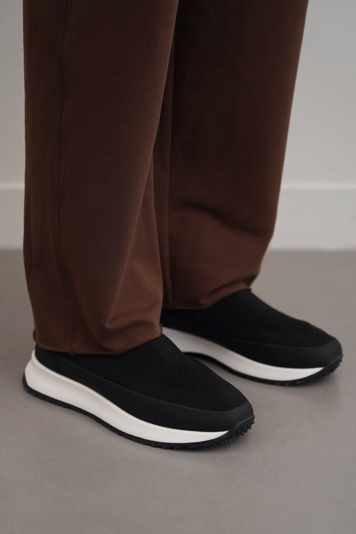 BLACK SOCK-FIT CASUAL SNEAKERS