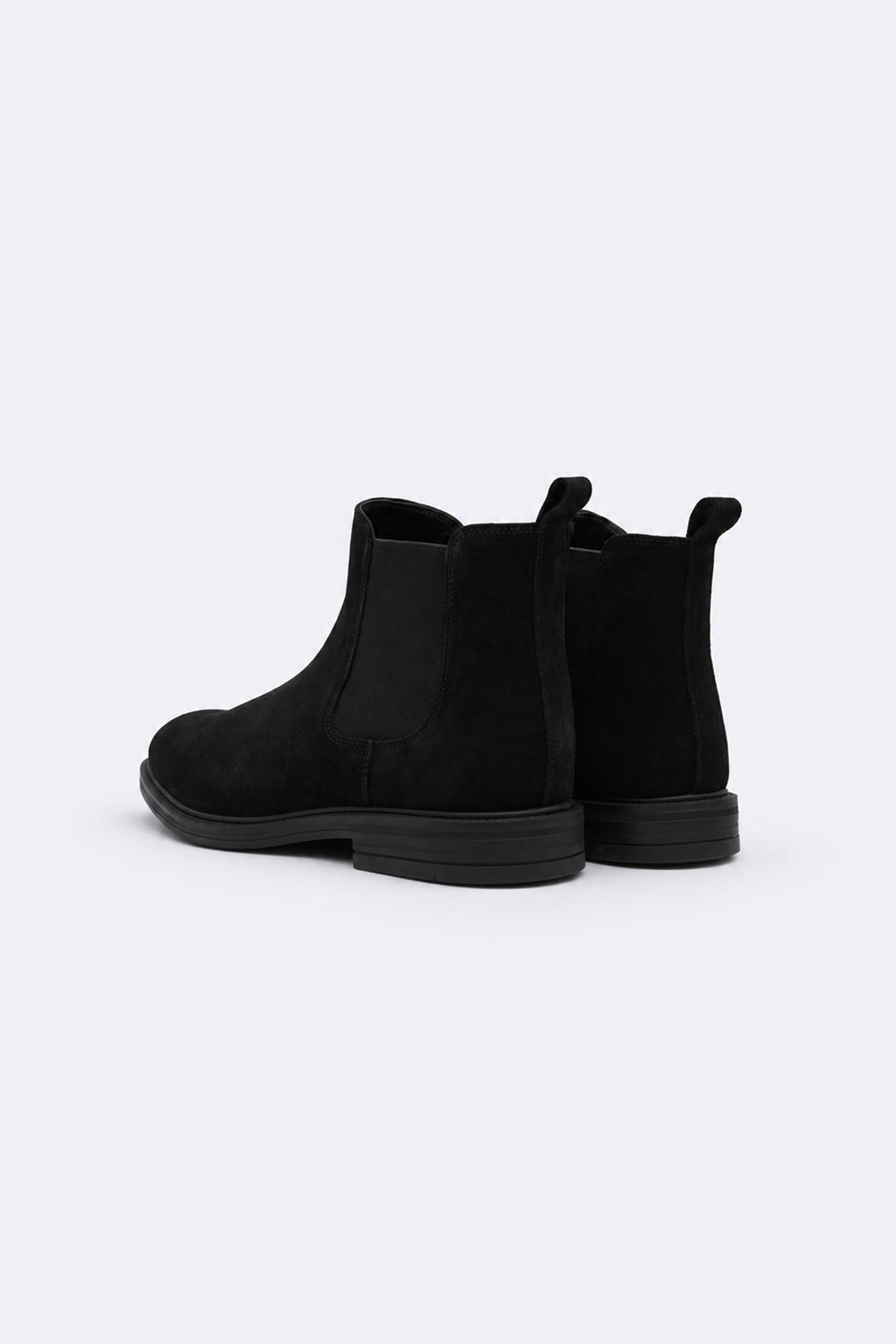 BLACK SUEDE CHELSEA BOOTS