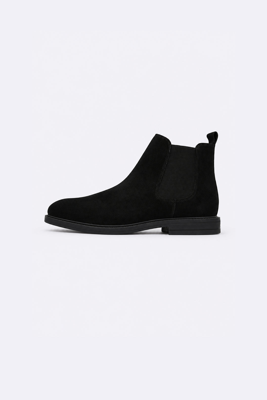 BLACK SUEDE CHELSEA BOOTS
