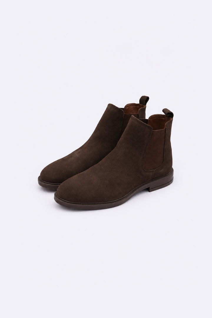 DARK BROWN SUEDE CHELSEA BOOTS