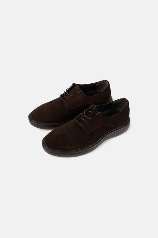 DARK BROWN SUEDE DERBY SHOES